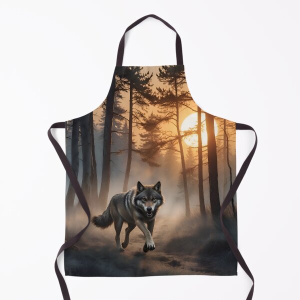 Aperçu de l'œuvre Wolf Run au coucher du soleil créée et vendue par TinCatOutPost.