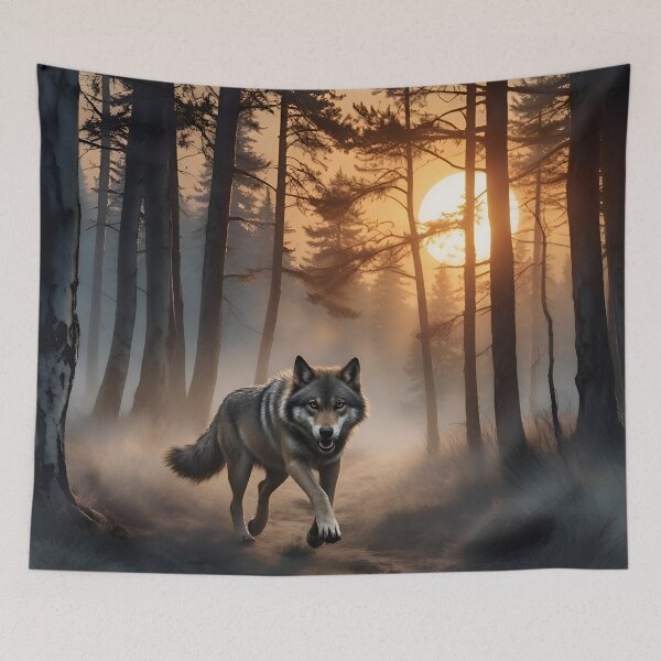 Item preview, Wolf Run at Sunset designed and sold by TinCatOutPost.