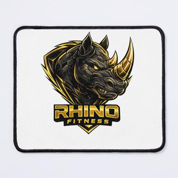 Item preview, Rhino Fitness Gym Gold Mascot designed and sold by Digistore1221.