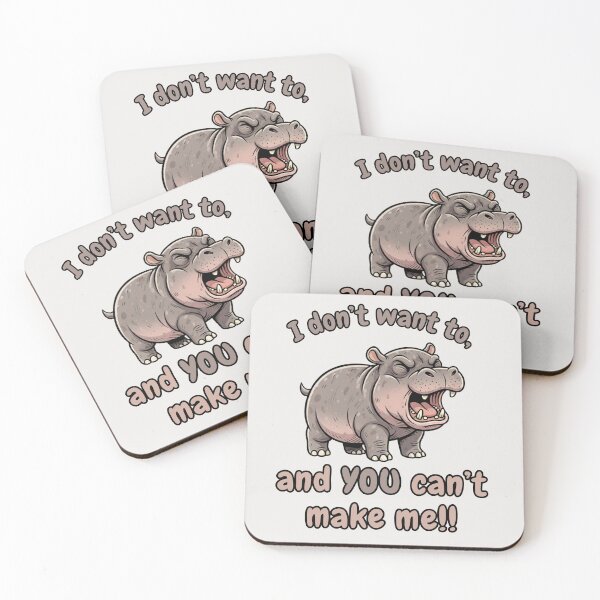 Item preview, Stubborn Hippo Calf - I Don't Want To and You Can't Make Me designed and sold by Marlette LLC.