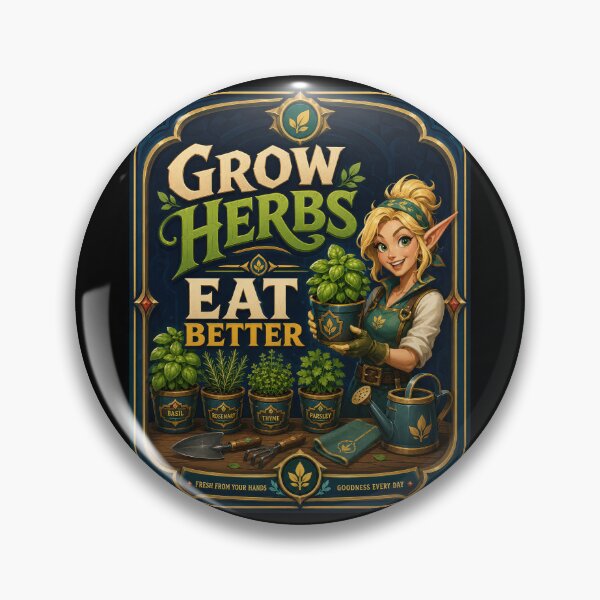 Item preview, Grow Herbs Eat Better Fantasy Garden Poster  designed and sold by Sketchlegacy.