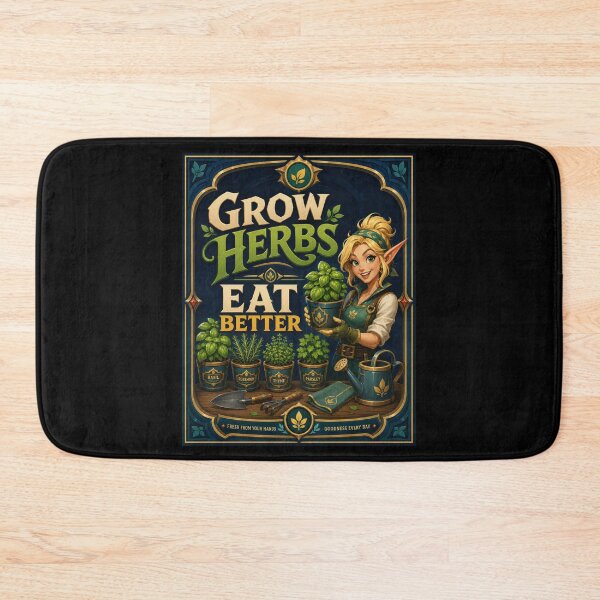 Item preview, Grow Herbs Eat Better Fantasy Garden Poster  designed and sold by Sketchlegacy.