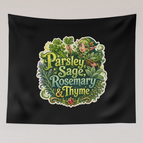 Item preview, Parsley, Sage, Rosemary & Thyme Fantasy Herb Sticker  designed and sold by Sketchlegacy.