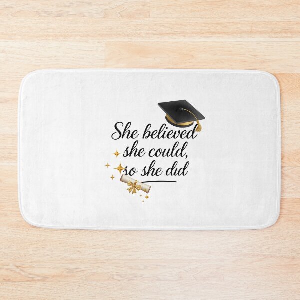 Item preview, She Believed She Could So She Did Quote with Graduation Hat, Diploma, & Stars designed and sold by jeweleddesigns.