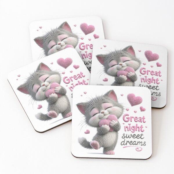 Item preview, Purrfect Pink Heart Sweet Dreams designed and sold by BlissBlvdShop.