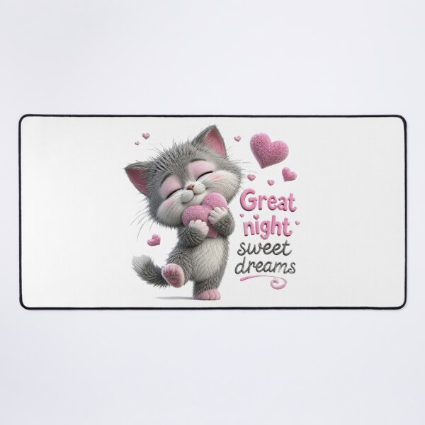 Item preview, Purrfect Pink Heart Sweet Dreams designed and sold by BlissBlvdShop.
