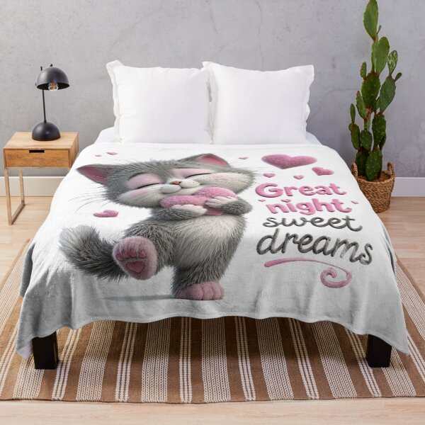 Item preview, Purrfect Pink Heart Sweet Dreams designed and sold by BlissBlvdShop.