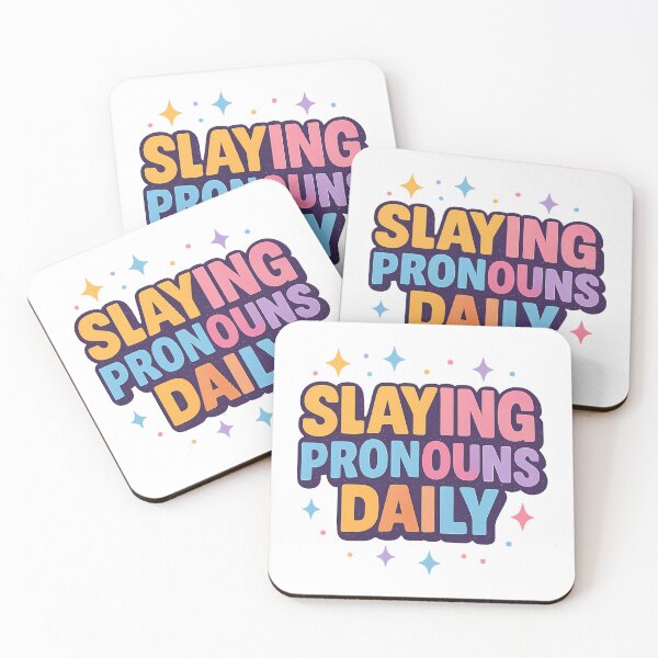 Item preview, Slaying Pronouns Daily Colorful Queer Pride Nonbinary LGBTQ designed and sold by Haus Of Sin.