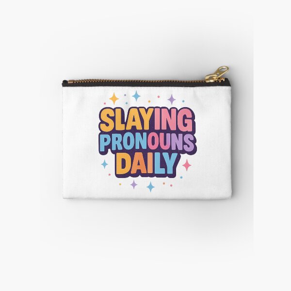 Item preview, Slaying Pronouns Daily Colorful Queer Pride Nonbinary LGBTQ designed and sold by Haus Of Sin.
