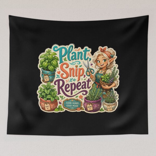 Item preview, Plant Snip Repeat Herb Garden Elf Sticker  designed and sold by Sketchlegacy.