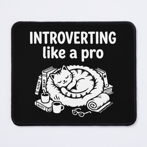 Item preview, Introverting Like a Pro  Cat Lover T-Shirt | Sleeping Cat & Books Graphic Tee for Introverts, Readers & Book Lovers designed and sold by ShirtRemarks.