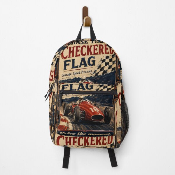 Item preview, Chase the Checkered Flag Vintage Racing Poster designed and sold by PlanetEye Designs.