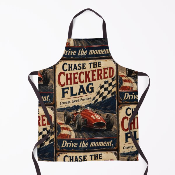 Item preview, Chase the Checkered Flag Vintage Racing Poster designed and sold by PlanetEye Designs.