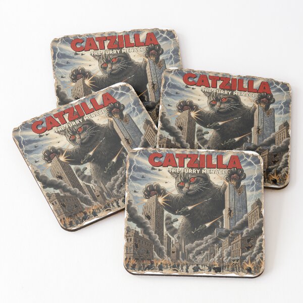 Item preview, BEHOLD! CATZILLA!! RUN! designed and sold by Bruce Custom Creations.