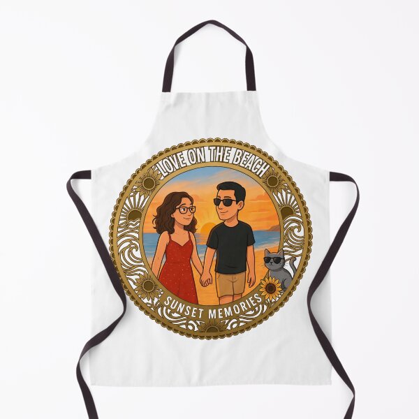 Item preview, Love on the Beach Sunset Memories Retro Art designed and sold by mimiartes.