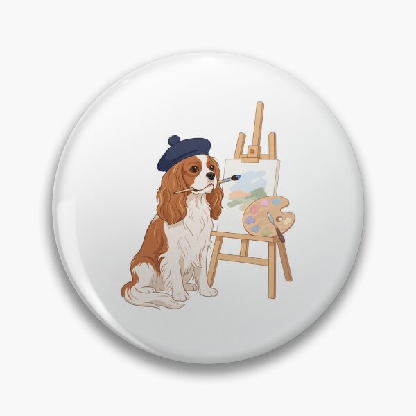 Item preview, Cavalier King Charles Artist Cute Painter Dog Fine Art designed and sold by PictoVibe.