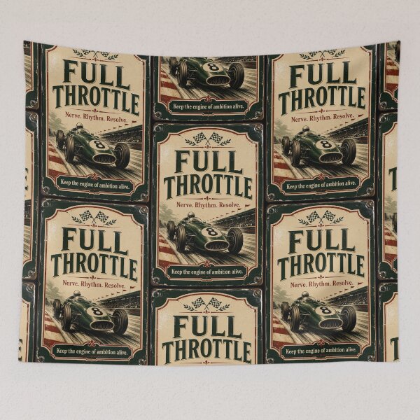 Item preview, Full Throttle Vintage Racing Sign Art designed and sold by PlanetEye Designs.