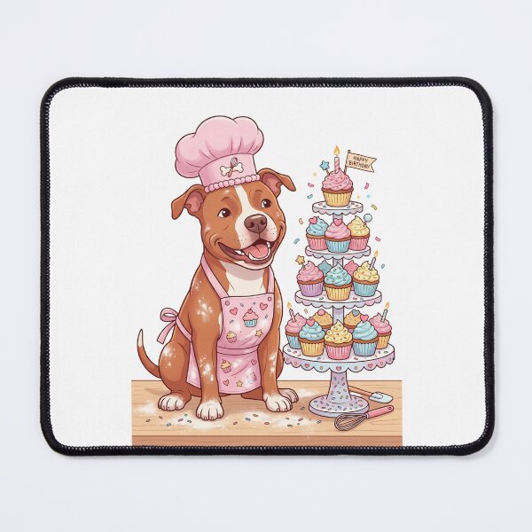 Item preview, Pit Bull Pastry Baker Cute Velvet Chef Baking Cupcakes designed and sold by PictoVibe.