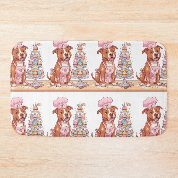 Item preview, Pit Bull Pastry Baker Cute Velvet Chef Baking Cupcakes designed and sold by PictoVibe.