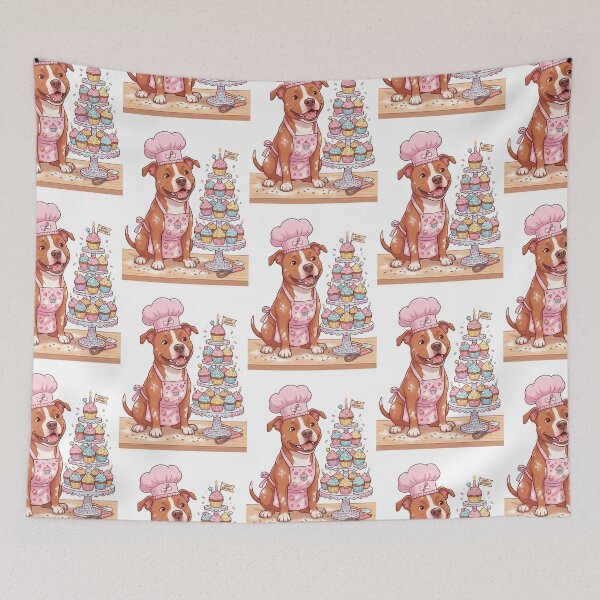Item preview, Pit Bull Pastry Baker Cute Velvet Chef Baking Cupcakes designed and sold by PictoVibe.
