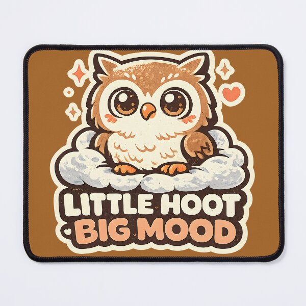 Item preview, Little Hoot Big Mood Cute Baby Owl Shirt | Kawaii Owl with Big Eyes | Retro Bubble Typography Design designed and sold by Artistry in Motion by MADsrecreation.