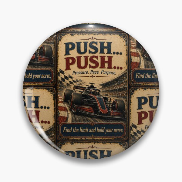 Item preview, Push Push Vintage Open Wheel Racing Sign Art designed and sold by PlanetEye Designs.