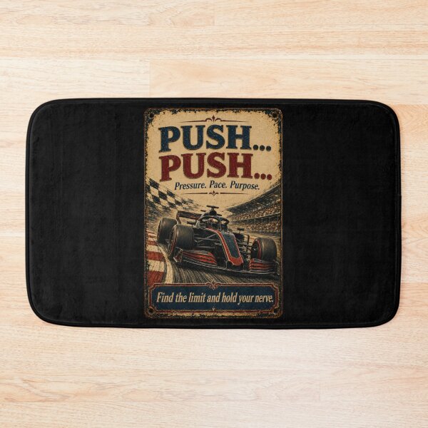 Item preview, Push Push Vintage Open Wheel Racing Sign Art designed and sold by PlanetEye Designs.
