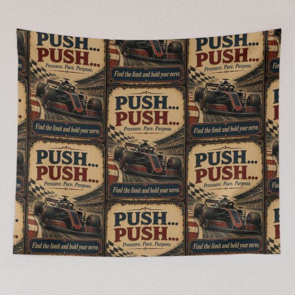 Item preview, Push Push Vintage Open Wheel Racing Sign Art designed and sold by PlanetEye Designs.