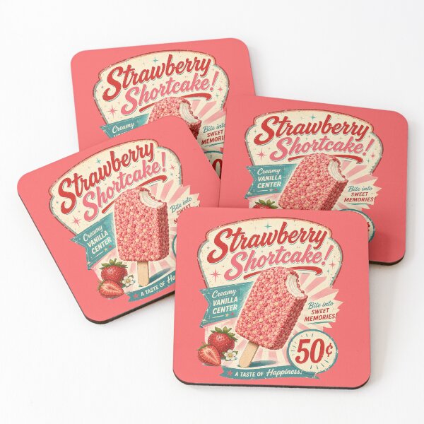 Item preview, Retro Strawberry Shortcake Ice Cream Bar – 1950s Ice Cream Truck Vintage Summer Treat designed and sold by shorethings.