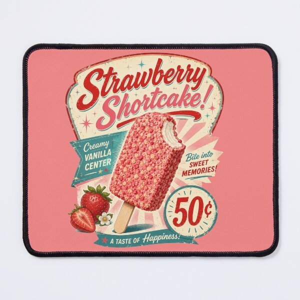 Item preview, Retro Strawberry Shortcake Ice Cream Bar – 1950s Ice Cream Truck Vintage Summer Treat designed and sold by shorethings.
