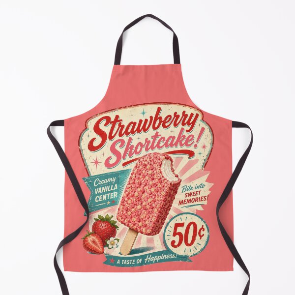 Item preview, Retro Strawberry Shortcake Ice Cream Bar – 1950s Ice Cream Truck Vintage Summer Treat designed and sold by shorethings.