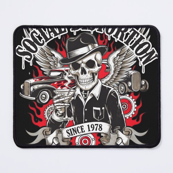 Item preview, Vintage Skeleton Gangster Music Emblem designed and sold by Bassot-Studio.