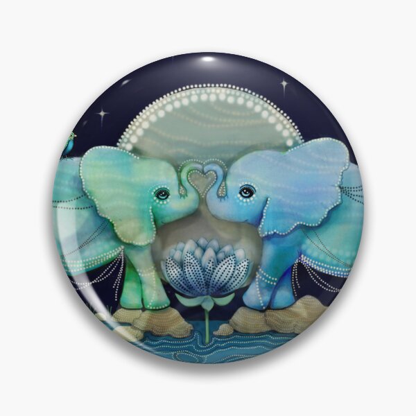 Item preview, Elefantes de flor de loto azul océano y verde mar designed and sold by Karin Taylor.
