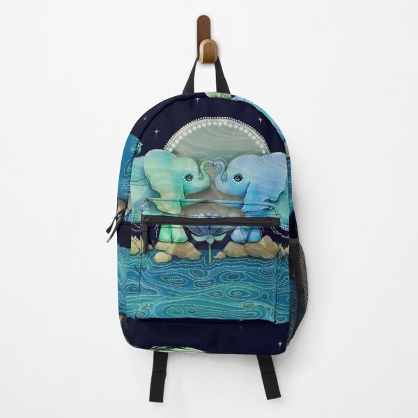 Item preview, Lotus Flower Elephants Ocean Blue and Sea Green designed and sold by Karin Taylor.