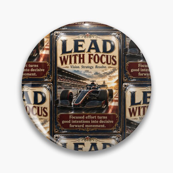 Item preview, Lead With Focus Vintage Racing Motivation Art designed and sold by PlanetEye Designs.