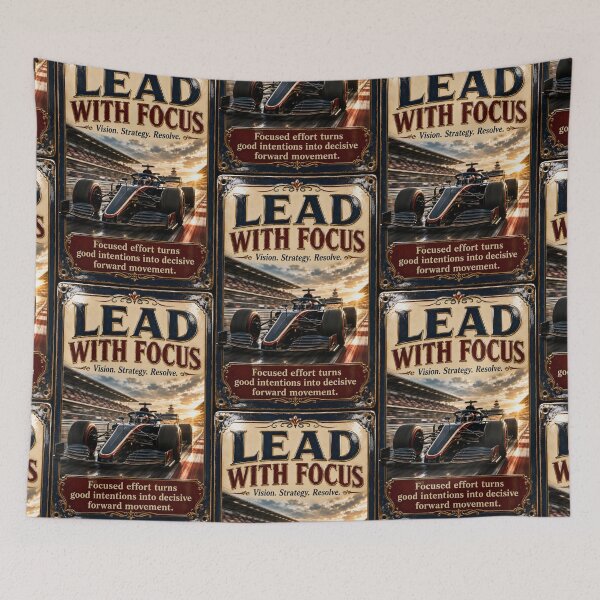 Item preview, Lead With Focus Vintage Racing Motivation Art designed and sold by PlanetEye Designs.