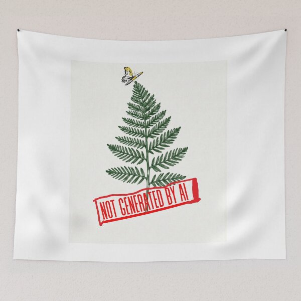 Item preview, Not Generated By AI Fern and Butterfly Botanical Art designed and sold by DesignVaultLab.