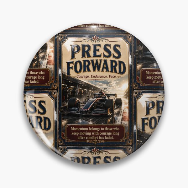 Item preview, Press Forward Vintage Racing Motivation Art designed and sold by PlanetEye Designs.