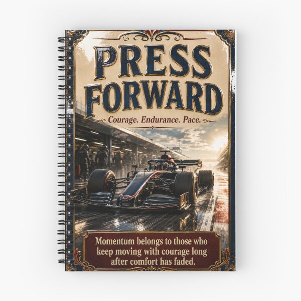 Item preview, Press Forward Vintage Racing Motivation Art designed and sold by PlanetEye Designs.