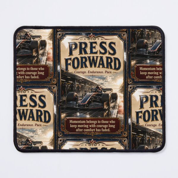 Item preview, Press Forward Vintage Racing Motivation Art designed and sold by PlanetEye Designs.