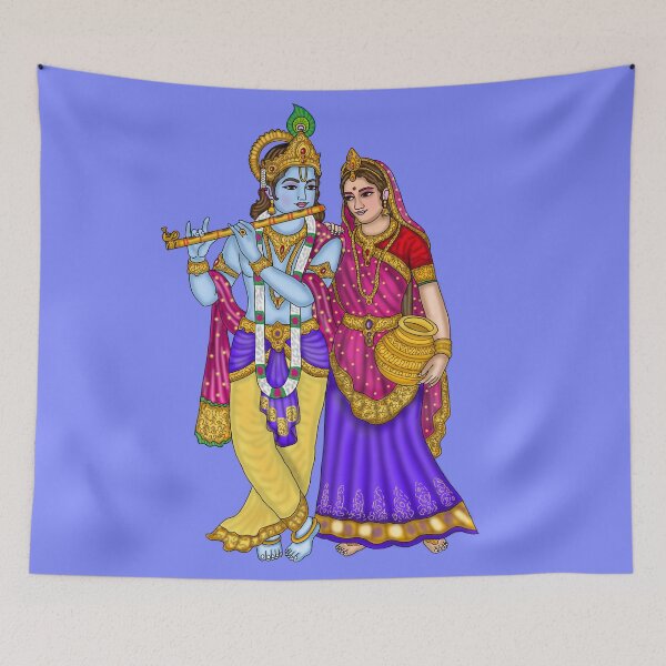 Item preview, Radha Krishna Artwork | Divine Hindu Spiritual Digital Painting designed and sold by Harshit_Digital_Arts.