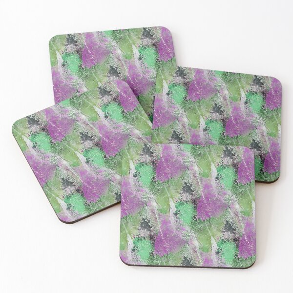 Item preview, Colorful Grunge Textured Abstract in Green and Mauve designed and sold by Artistestella.