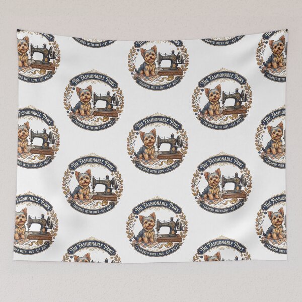 Item preview, Yorkie Sewing Machine Fashion Designer Cute Tailor Craft designed and sold by PictoVibe.