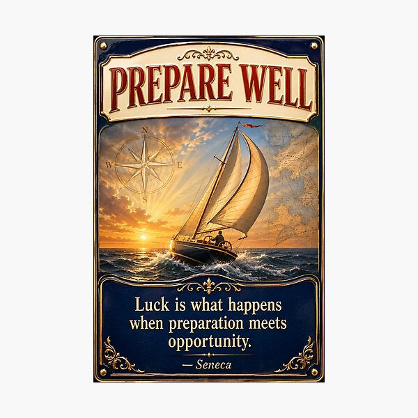 Item preview, Prepare Well Stoic Sailing Motivation Art designed and sold by PlanetEye Designs.