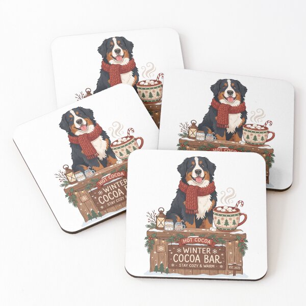 Item preview, Bernese Mountain Dog Cozy Winter Cocoa Bar Cabin designed and sold by PictoVibe.