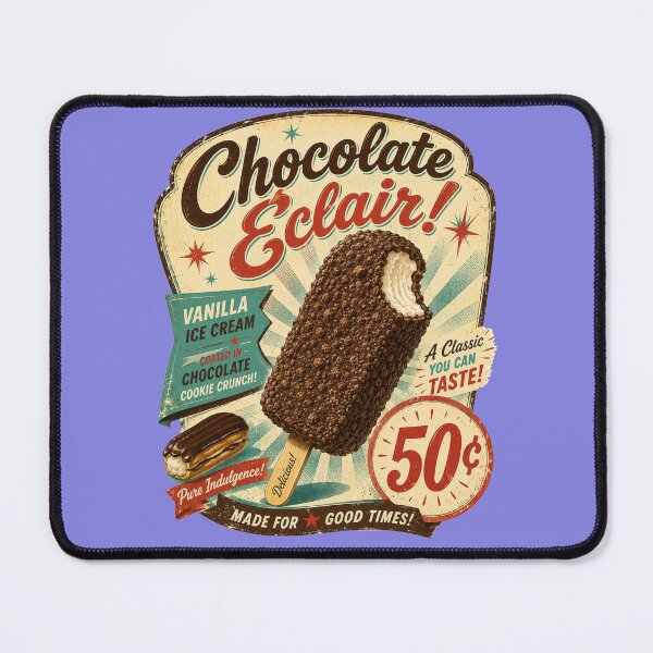 Item preview, Retro Chocolate Éclair Ice Cream Bar – 1950s Vintage Ice Cream Truck Crumb Bar designed and sold by shorethings.