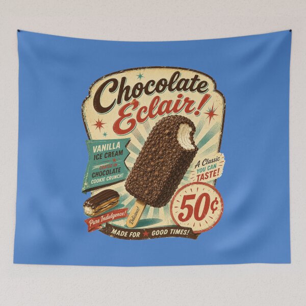 Item preview, Retro Chocolate Éclair Ice Cream Bar – 1950s Vintage Ice Cream Truck Crumb Bar designed and sold by shorethings.