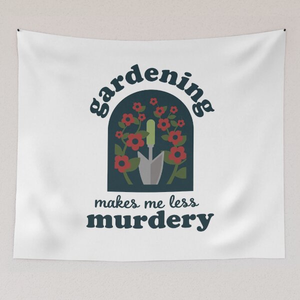 Item preview, Gardening Makes Me Less Murdery | Funny Retro Gardener Gift Vintage Garden Shirt designed and sold by FreshyStudios.