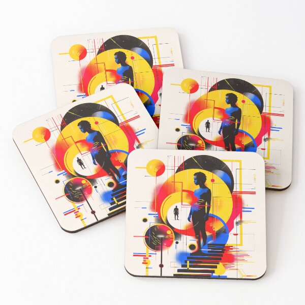 Item preview, Bauhaus Figure Among Geometric Orbits designed and sold by MadcapPrints.