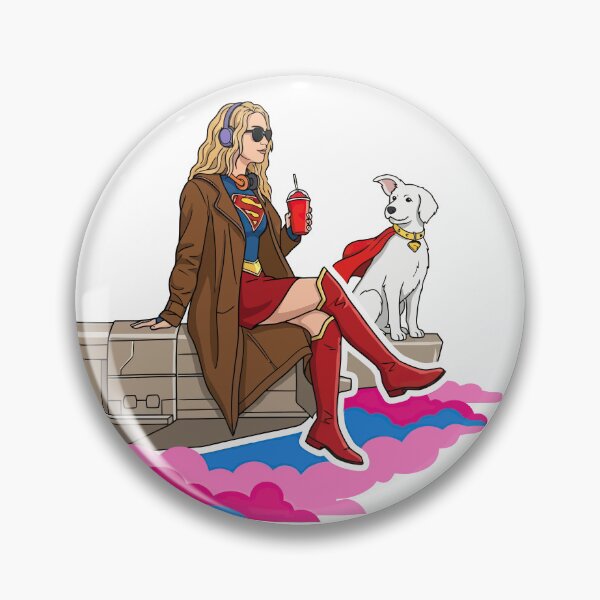 Item preview, iconic view of chill punk supergirl 2026 and krypto puppy designed and sold by What you are is Beautiful.